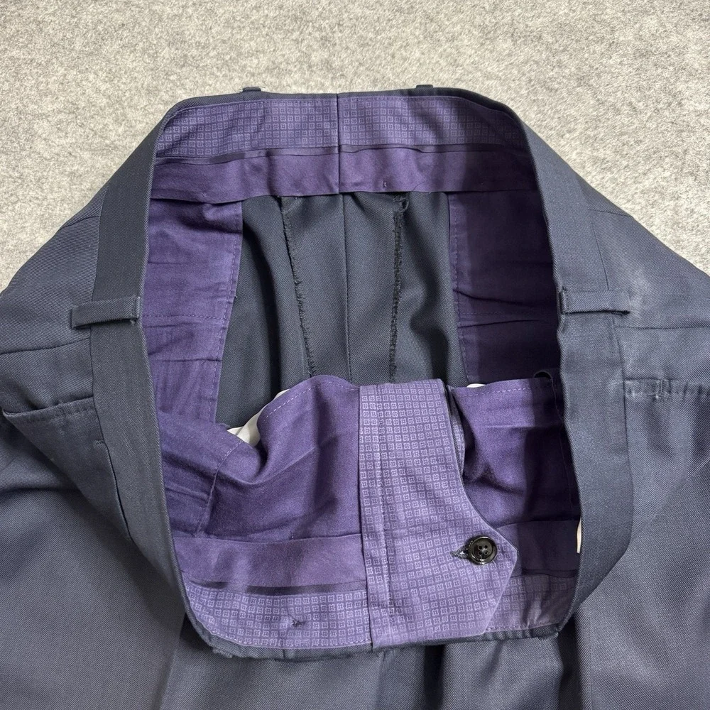 Ted Baker Suit 44R Blue Blazer Jacket Trouser Pants 37x29 2 Piece *flaw